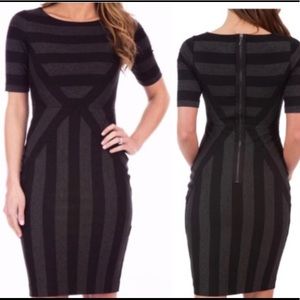 Anthropologie Maeve Geoplane Black and Gray Dress Size 4